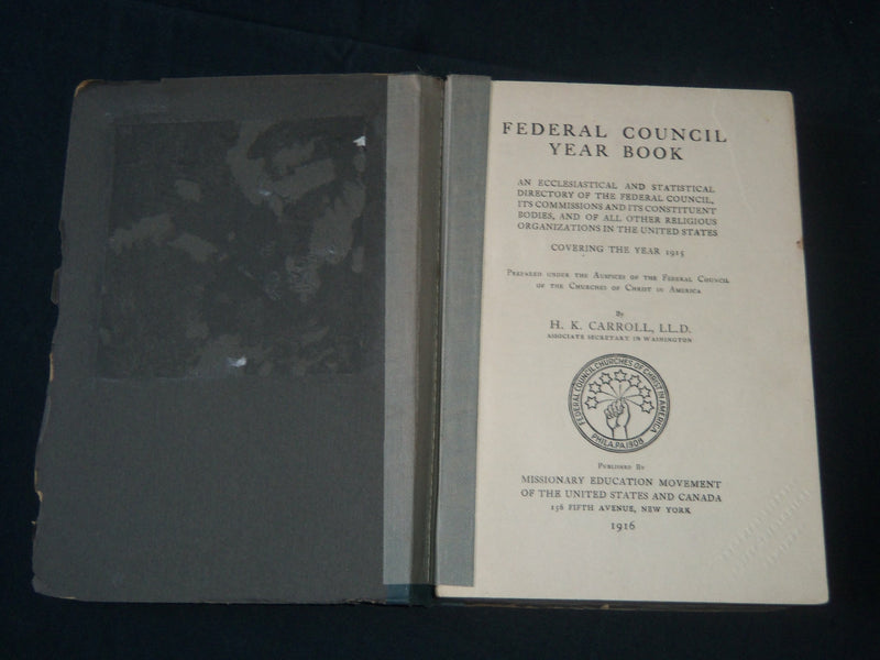 1916-1920 YEARBOOK OF THE CHURCHES FEDERAL COUNCIL LOT OF 5 - O 307