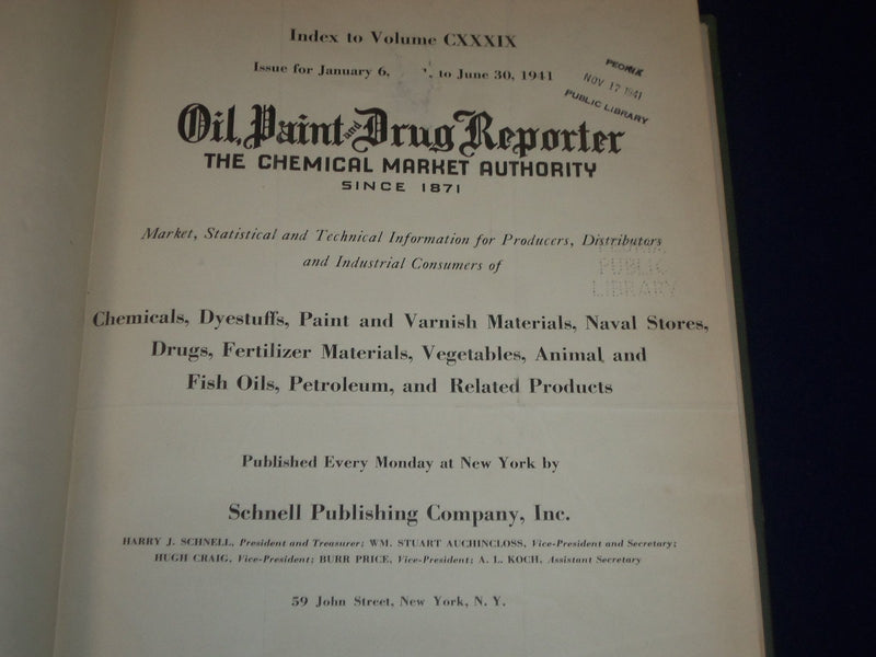 1941 OIL PAINT & DRUG REPORTER MAGAZINE BOUND VOL LOT OF 4 - GREAT ADS - KD 1221