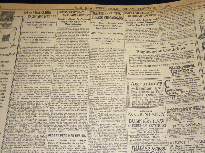 1923 FEBRUARY 2 NEW YORK TIMES - RUHR FEELS PINCH OF EMBARGO - NT 7979