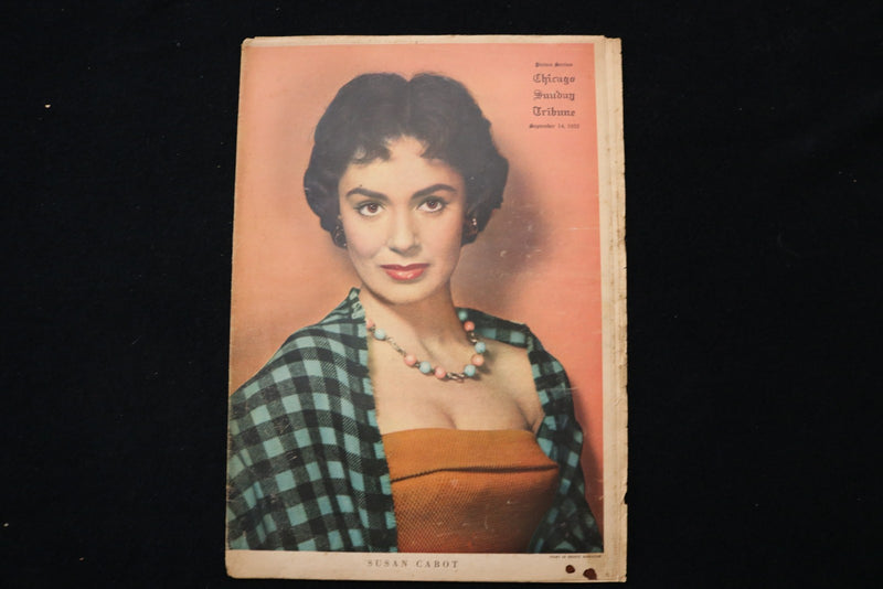 1952 SEPTEMBER 14 CHICAGO SUNDAY TRIBUNE MAGAZINE - SUSAN CABOT COVER - E 26196