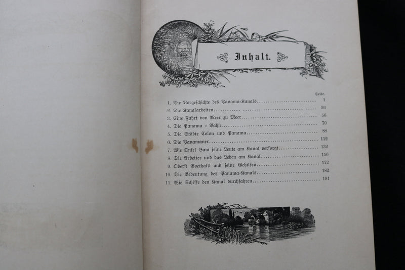 1912 PANAMA KANAL, LAND AND LEUTE HARDCOVER BOOK BY LOUIS WAGNER - KD 9462