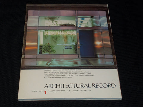 1979 JANUARY ARCHITECTURAL RECORD MAGAZINE - INTERIORS COVER - E 4174