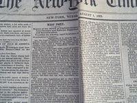 1865 AUGUST 1 NEW YORK TIMES NEWSPAPER - WEST POINT CHANGES AND REFORMS- NP 3991