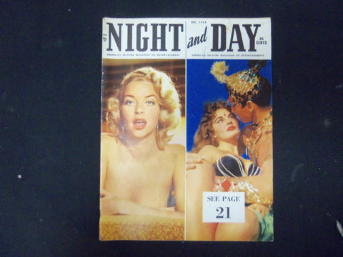 1954 DEC NIGHT AND DAY MAGAZINE-NICE COVER PHOTOS & INSIDE PHOTOS & ADS -ST 4436