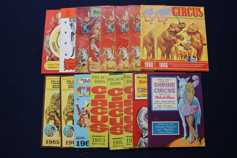 1958-1973 POLLACK BROS. CIRCUS PROGRAMS - LOT OF 17 - O 3639