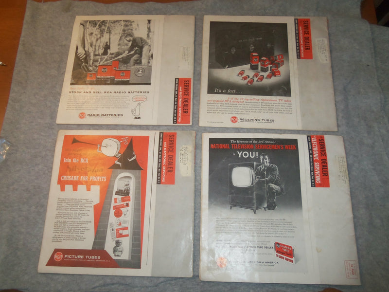 1956-1957 SERVICE DEALER AND ELECTRONIC SERVICING MANUAL - LOT OF 4 - J 6289