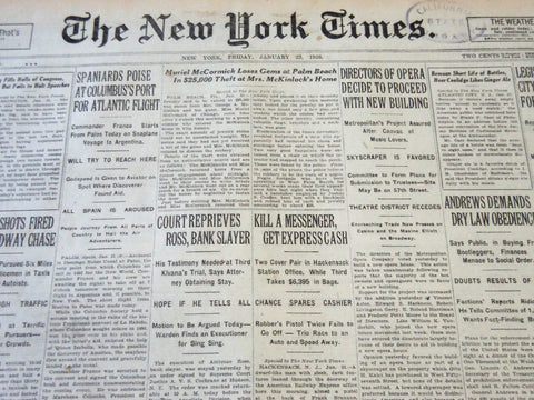 1926 JAN 22 NEW YORK TIMES - DIRECTORS OF OPERA PROCEED NEW BUILDING - NT 5681