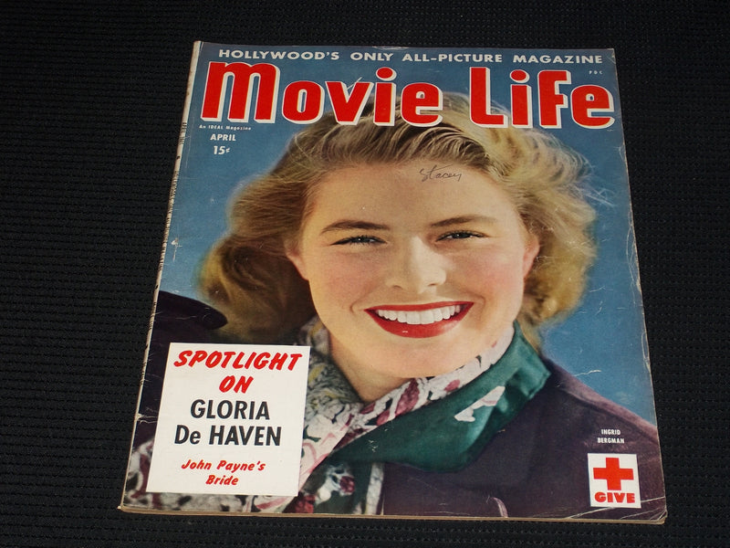 1945 APRIL MOVIE LIFE MAGAZINE - INGRID BERGMAN FRONT COVER - E 1546