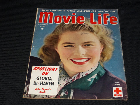 1945 APRIL MOVIE LIFE MAGAZINE - INGRID BERGMAN FRONT COVER - E 1546