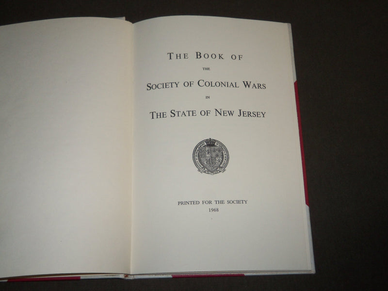 1968 SOCIETY OF COLONIAL WARS IN THE STATE OF NEW JERSEY BOOK - KD 4902