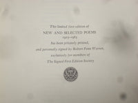 1985 NEW AND SELECTED POEMS HARDCOVER BOOK- R. WARREN - SIGNED 1ST ED. - KD 8976
