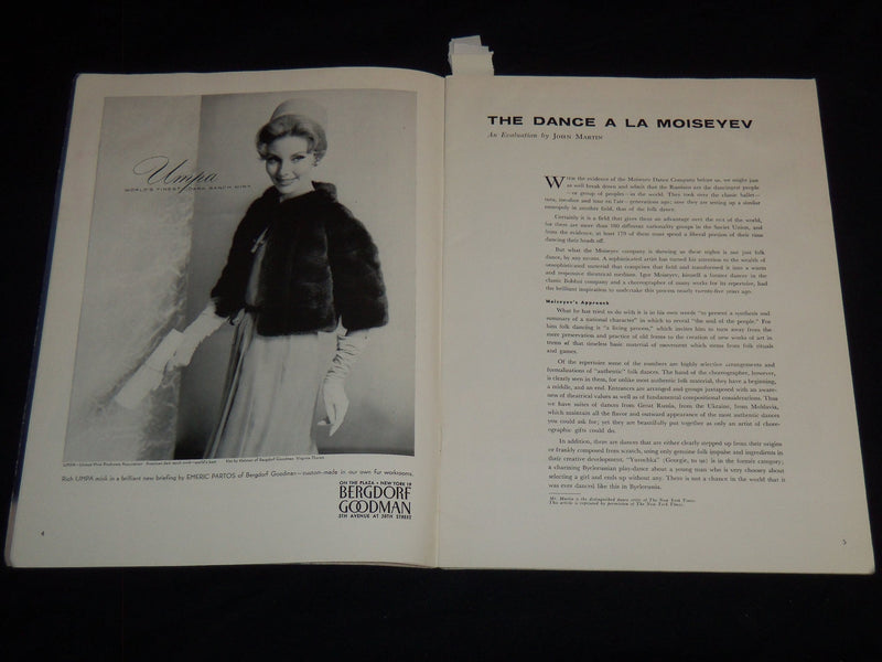1960 MOISEYEV DANCE COMPANY TOUR BOOK - GREAT PHOTOS - J 8897