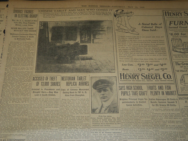 1908 MAY 23 THE BOSTON HERALD - BILL TO RESTRAIN NEW HAVEN FROM B & M - BH 73