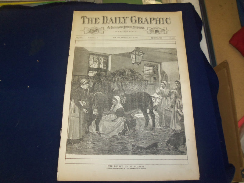 1887 JULY 21 THE DAILY GRAPHIC NEWSPAPER - THE DONKEY FOSTER MOTHERS - NT 7660