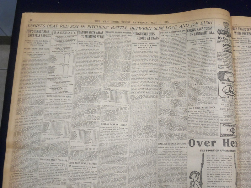 1918 MAY 4 NEW YORK TIMES - FRENCH AND BRITISH PUSH FORWARD IN AMIENS - NT 8171