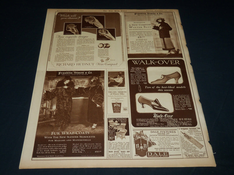 1922 NOVEMBER 19 NEW YORK TIMES PICTURE SECTION - WILSON - RUTH - NT 8859