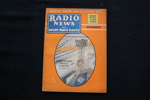 1936 NOV RADIO NEWS AND THE SHORT WAVE MAGAZINE - RADIO SPEAKER COVER - E 10548