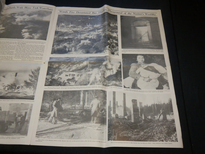 1947 MAINE FIRE DISASTER PICTORIAL REVIEW - GREAT PHOTOS - NP 4251Z