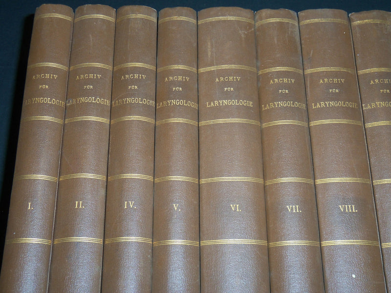 1894-1904 ARCHIV FUR LARYNGOLOGIE UND RHINOLOGIE GERMAN VOLUMES LOT OF 13 - KD 9