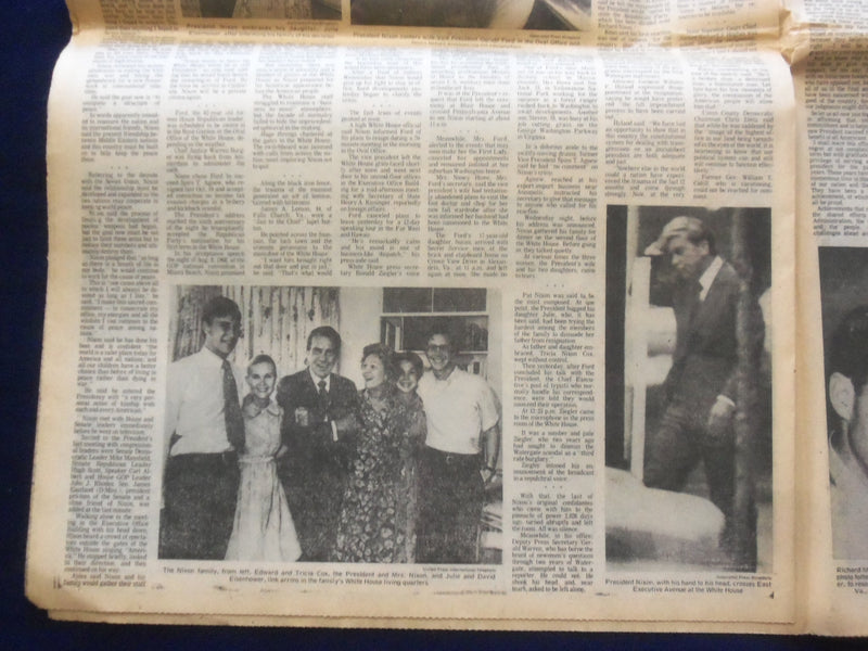 1974 AUGUST 9 THE STAR-LEDGER NEWSPAPER - NIXON RESIGNS - NEWARK, NJ - NP 6429