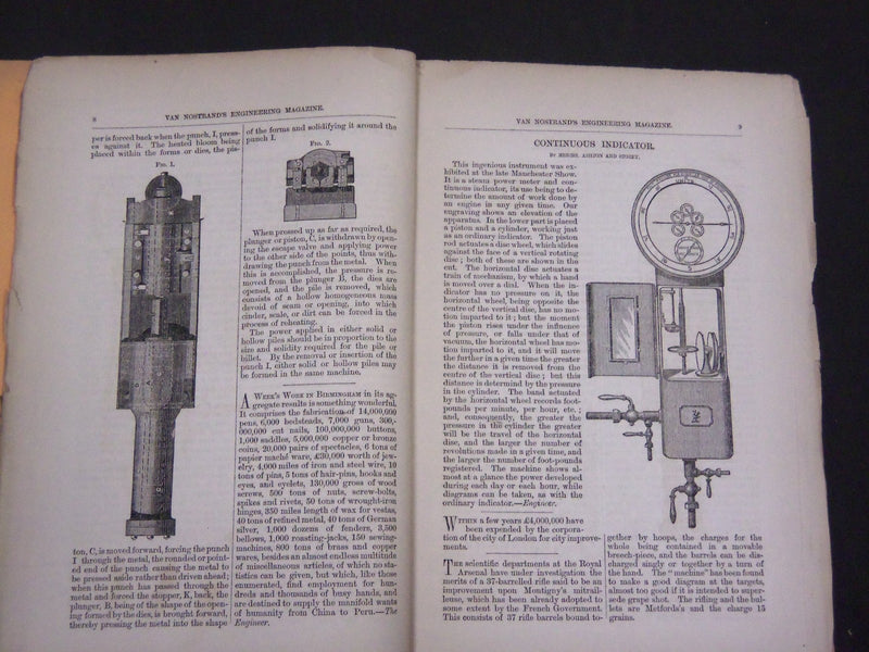 1870 VAN NOSTRAND'S ECLECTIC ENGINEERING MAGAZINE LOT OF 10 ISSUES - WR 553