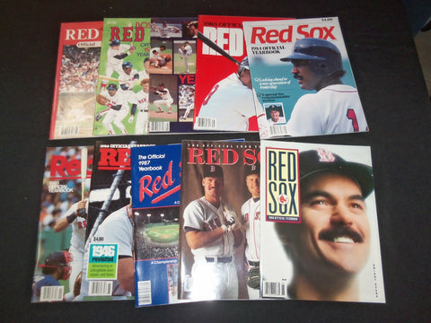 1980-1989 BOSTON RED SOX YEARBOOKS - LOT OF 10 - O 1700B