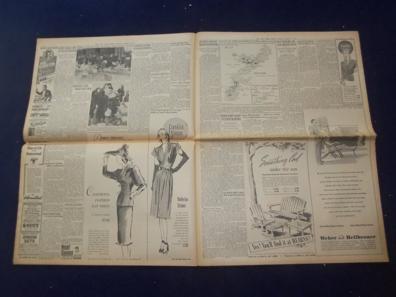 1945 APRIL 10 NEW YORK TIMES - U.S. AND BRITISH ARMIES SPRINT FOR ELBE - NP 6691