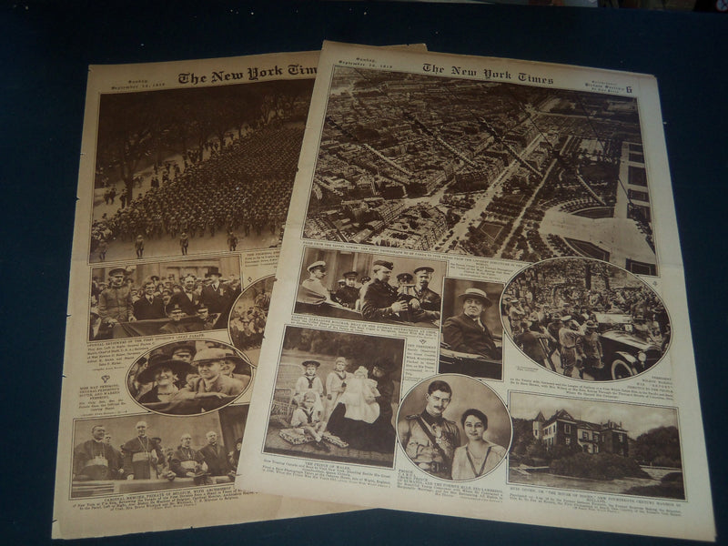 1919 SEPT 14 NY TIMES PICTURE SECTION LOT OF 2 -FIGHTING FIRST DIVISION- NT 7376