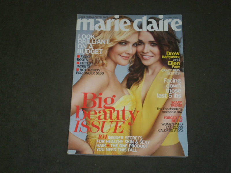 2009 OCTOBER MARIE CLAIRE MAGAZINE - DREW BARRYMORE & ELLEN PAGE COVER - B 3303