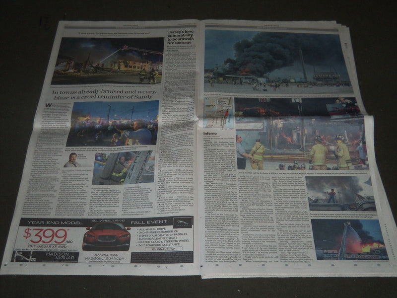 2013 SEPTEMBER 13 THE STAR-LEDGER NEWSPAPER - BOARDWALK INFERNO - NP 2558
