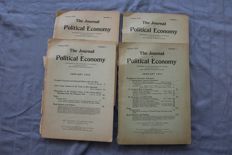 1916-1917 THE JOURNAL OF POLITICAL ECONOMY - LOT OF 4 - O 3861