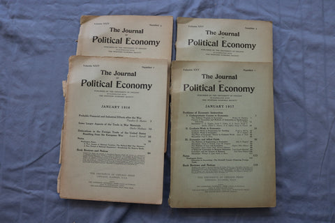 1916-1917 THE JOURNAL OF POLITICAL ECONOMY - LOT OF 4 - O 3861