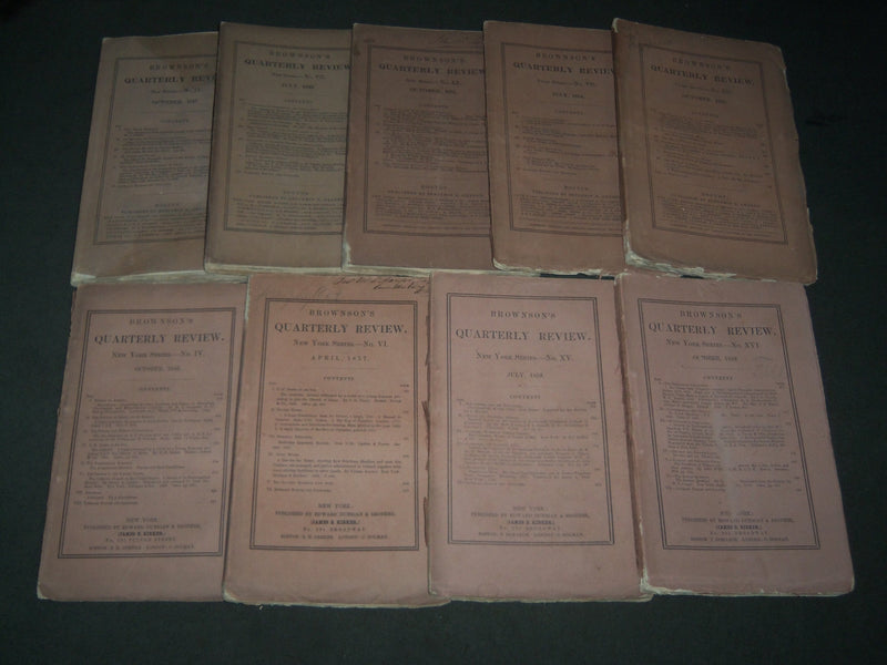 1847-1859 BROWNSON'S QUARTERLY REVIEW MAGAZINE LOT OF 9 ISSUES - WR 714