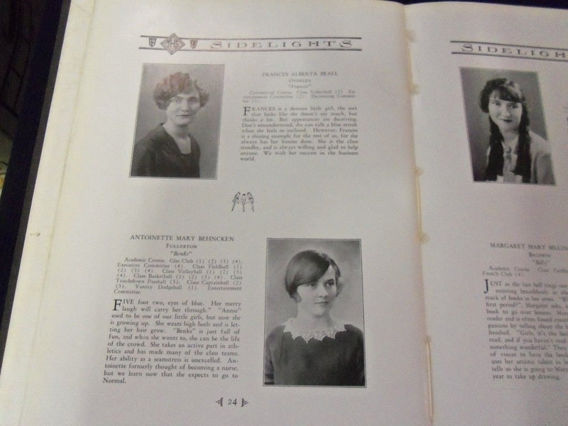1927 TOWSON HIGH SCHOOL YEARBOOK - TOWSON MARYLAND - SIDELIGHTS - YB 203