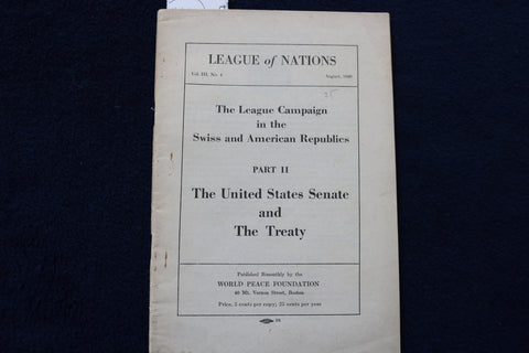 1920 LEAGUE OF NATIONS - SWISS AND AMERICAN REPUBLICS - K 1581
