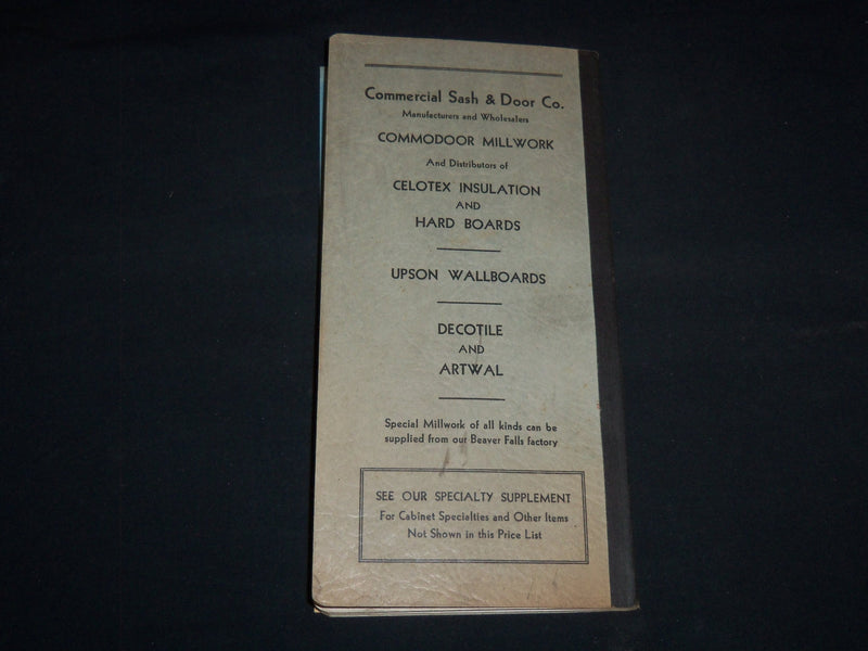 1937 COMMERCIAL SASH & DOOR CO. CATALOG - PITTSBURGH, PA - J 9121