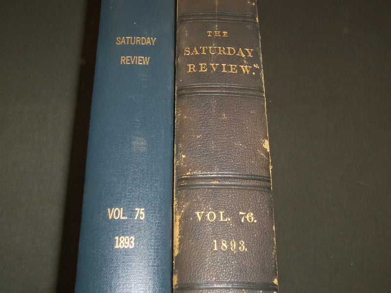 1893 SATURDAY REVIEW 2 BOUND VOLUMES - COMPLETE YR- PUBLISHED IN LONDON - R 1114