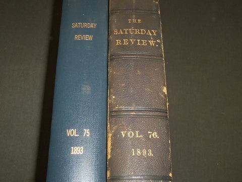 1893 SATURDAY REVIEW 2 BOUND VOLUMES - COMPLETE YR- PUBLISHED IN LONDON - R 1114