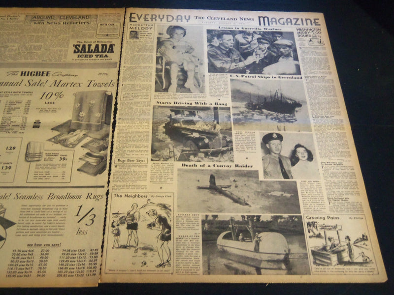 1941 AUG 5 CLEVELAND NEWS NEWSPAPER - C. I. O BARS A. F. L AT ALUMINUM - NT 7400