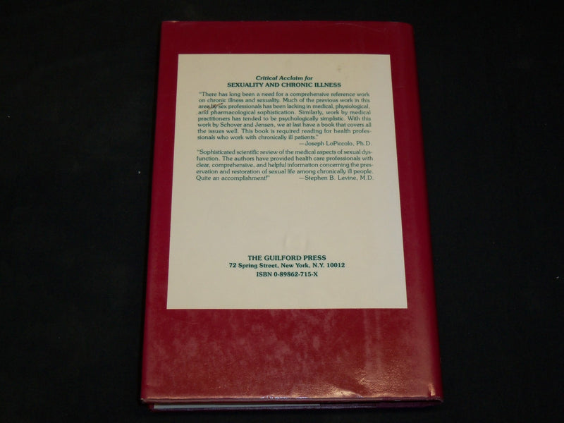 1988 SEXUALITY AND CHRONIC ILLNESS HARDCOVER BOOK BY SCHOVER & JENSEN - KD 2766R