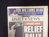 2002 JULY 6 NEW YORK DAILY NEWS - TED WILLIAMS RED SOX GREAT DIED - NP 2156