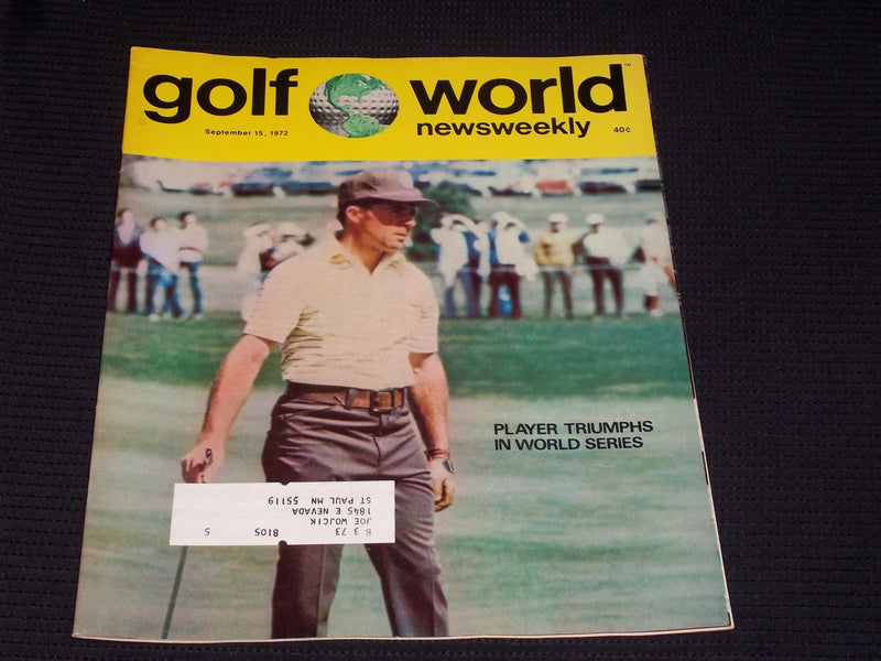 1972 SEPTEMBER 15 GOLF WORLD NEWSWEEKLY MAGAZINE - GARY PLAYER COVER - E 6064