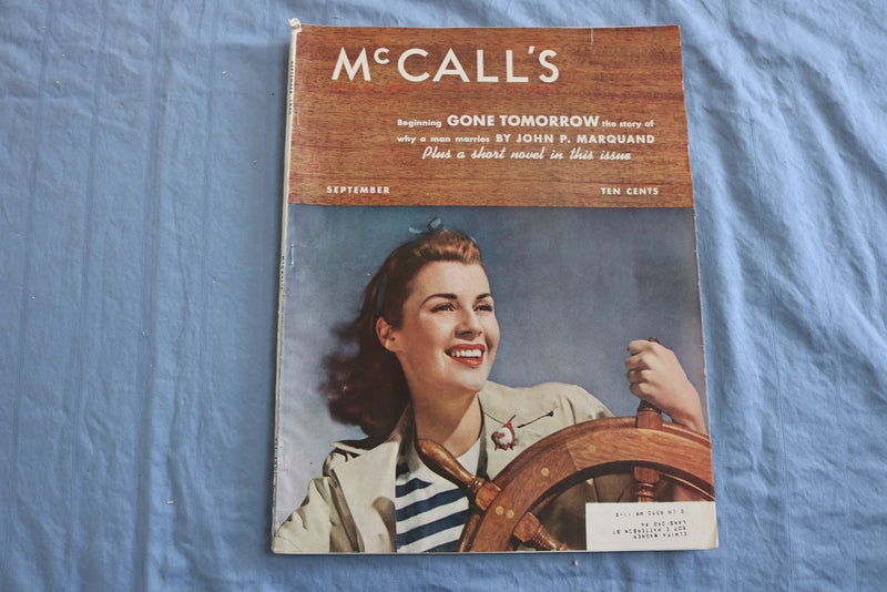 1940 SEPTEMBER MCCALL'S MAGAZINE - GONE TOMORROW BY JOHN P. MARQUAND - SP 4786B