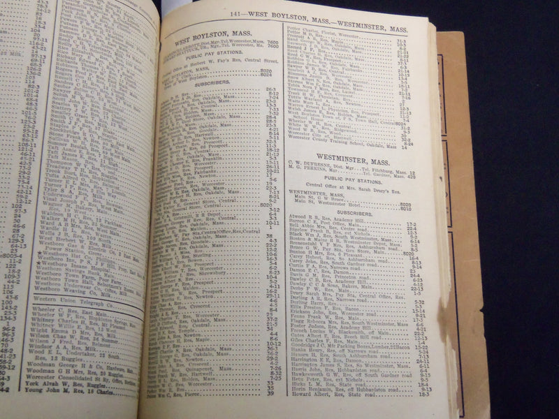 1912 WINTER NEW ENGLAND TELEPHONE DIRECTORY SECTION 4 - J 8816