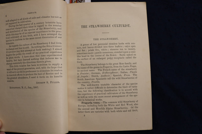 1887 THE ILLUSTRATED STRAWBERRY CULTURIST SOFTCOVER BOOK - ANDREW FULLER- K 1357