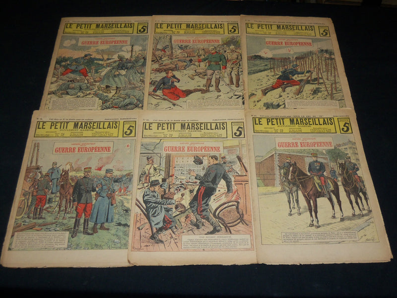 LE PETIT MARSEILLAIS SUPPLEMENT ILLUSTRE - GUERRE EUROPEENNE LOT OF 22 - O 3021