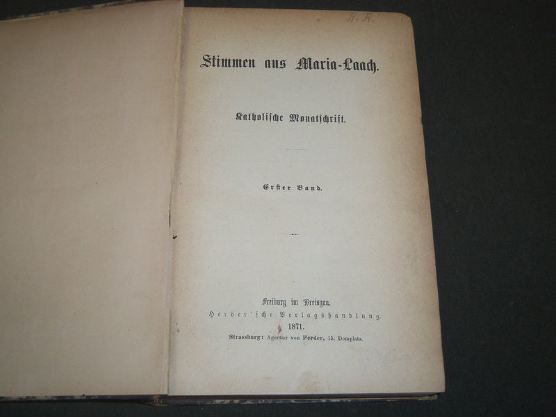 1871-1912 STIMMEN AUS MARIA-LAACH KATHOLISCHE GERMAN VOLUME LOT OF 23 - KD 38