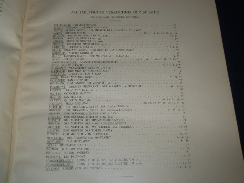1903 MEISTERWERKE DER NIEDERLANDISCHEN MALEREI DES XV U. XVI VOLUME - Z 77