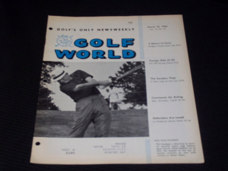 1966 MARCH 18 GOLF WORLD MAGAZINE - PHIL RODGERS FRONT COVER - E 7268