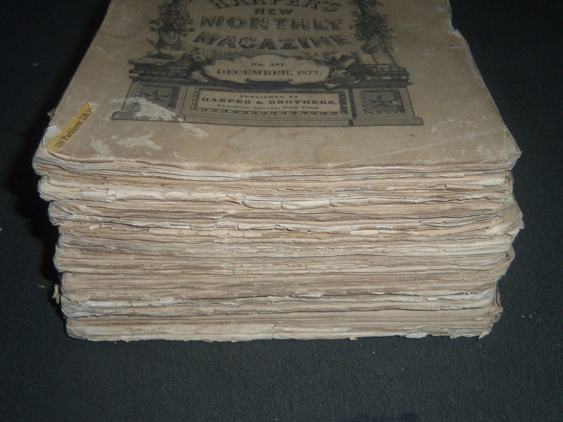 1877 HARPER'S MONTHLY MAGAZINE LOT OF 8 ISSUES - NICE ILLUSTRATIONS- WR 503